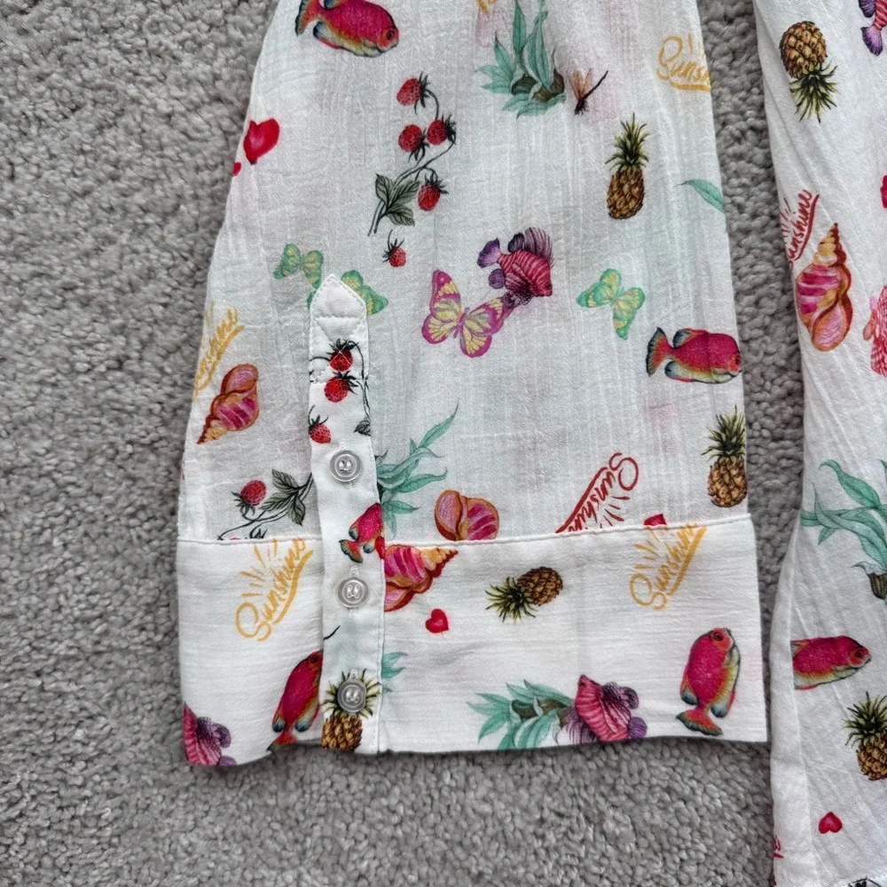 Amanda Uprichard Brio Cover Up Top & Shorts Set Fruit Salad Print Size M/L - Picture 5 of 10
